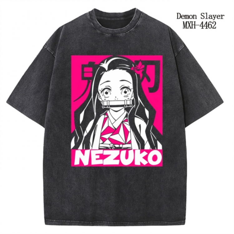Demon Slayer Kimets Anime peripheral pure cotton washed and worn T-shirt from S to 2XL