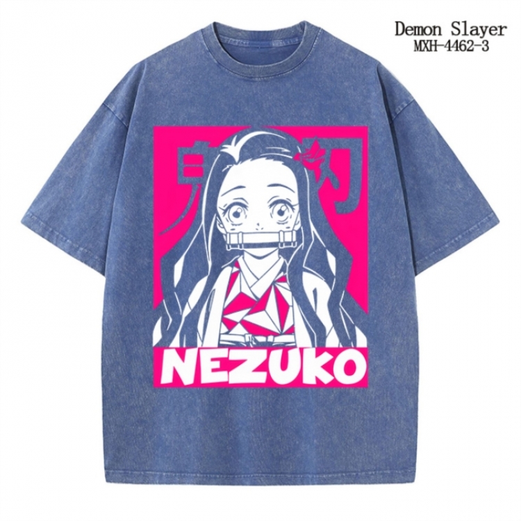 Demon Slayer Kimets Anime peripheral pure cotton washed and worn T-shirt from S to 2XL