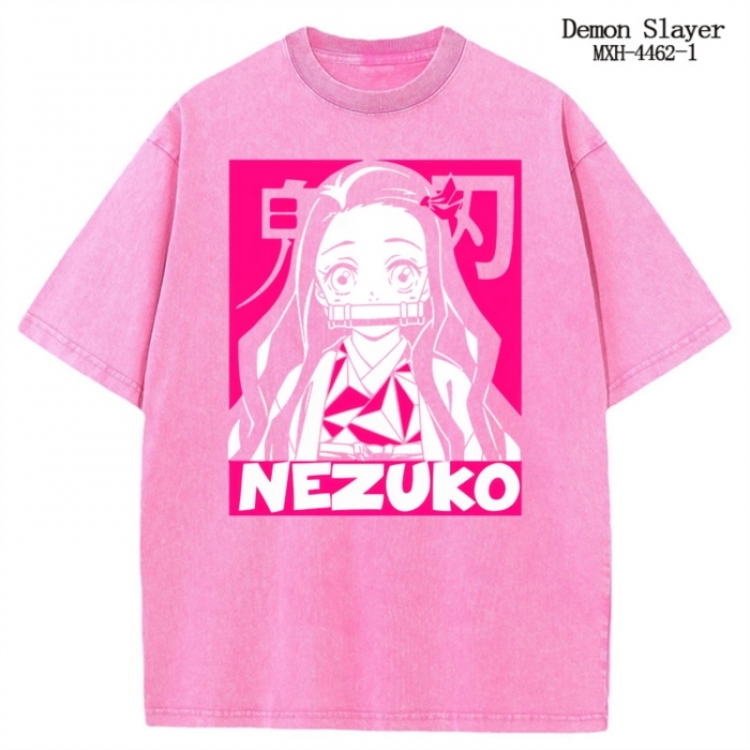 Demon Slayer Kimets Anime peripheral pure cotton washed and worn T-shirt from S to 2XL