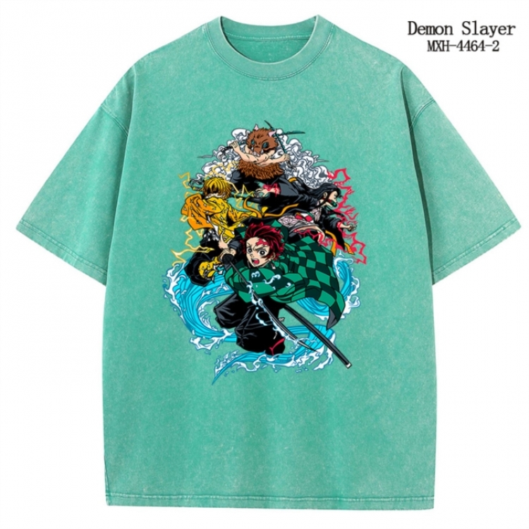 Demon Slayer Kimets Anime peripheral pure cotton washed and worn T-shirt from S to 2XL