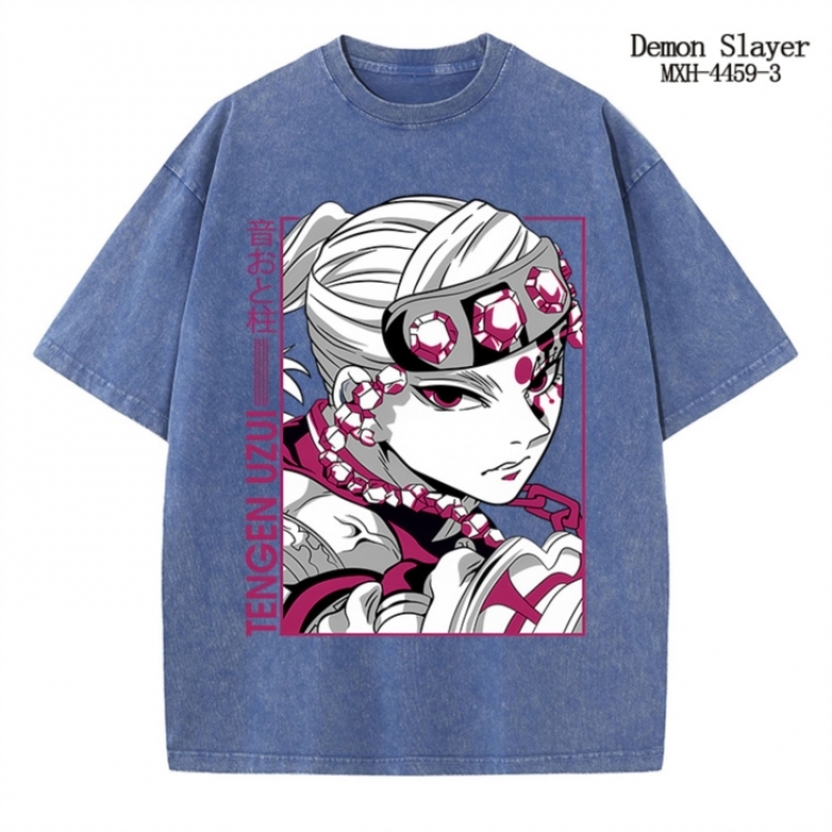 Demon Slayer Kimets Anime peripheral pure cotton washed and worn T-shirt from S to 2XL