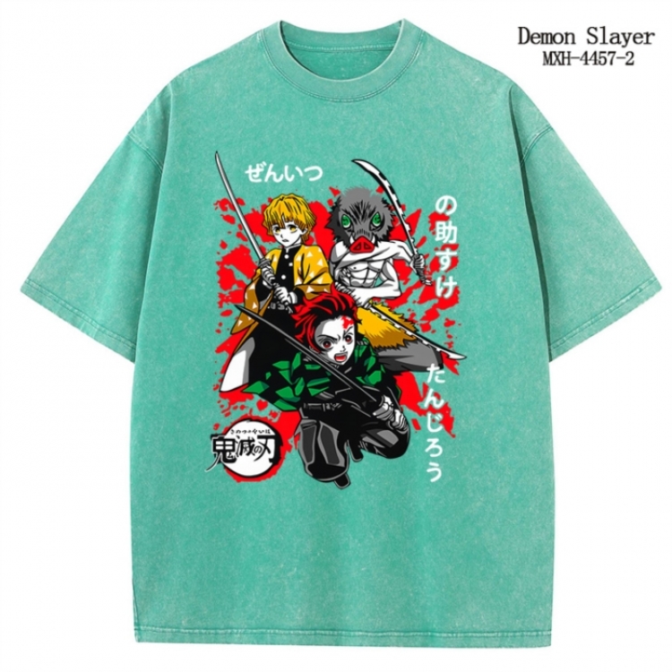 Demon Slayer Kimets Anime peripheral pure cotton washed and worn T-shirt from S to 2XL