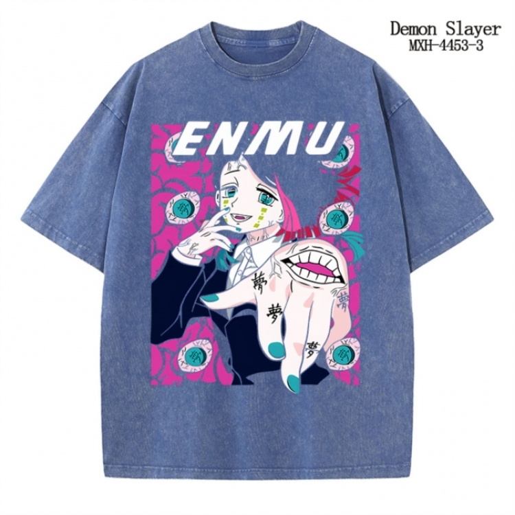 Demon Slayer Kimets Anime peripheral pure cotton washed and worn T-shirt from S to 2XL
