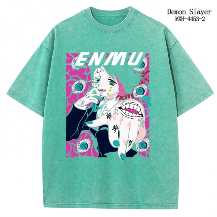 Demon Slayer Kimets Anime peripheral pure cotton washed and worn T-shirt from S to 2XL