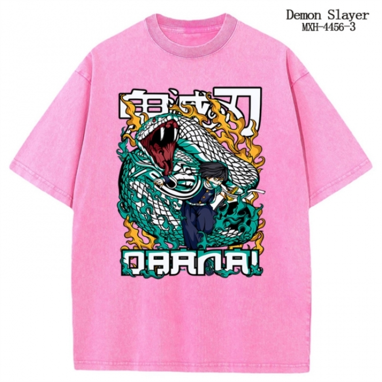 Demon Slayer Kimets Anime peripheral pure cotton washed and worn T-shirt from S to 2XL