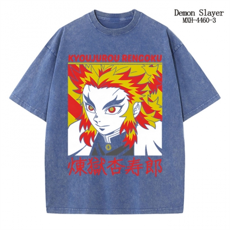 Demon Slayer Kimets Anime peripheral pure cotton washed and worn T-shirt from S to 2XL