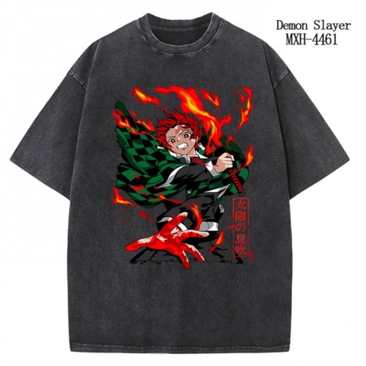 Demon Slayer Kimets Anime peripheral pure cotton washed and worn T-shirt from S to 2XL