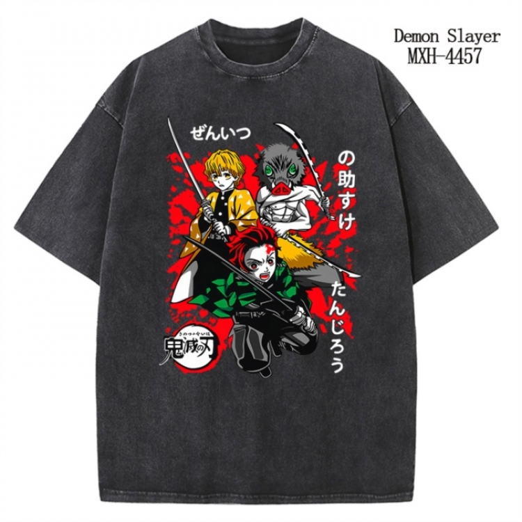 Demon Slayer Kimets Anime peripheral pure cotton washed and worn T-shirt from S to 2XL