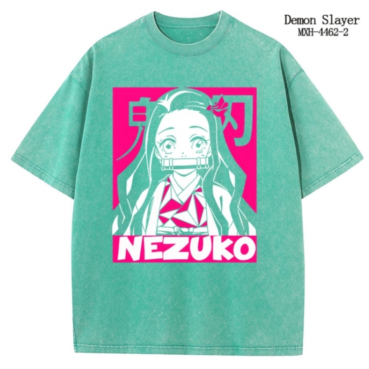 Demon Slayer Kimets Anime peripheral pure cotton washed and worn T-shirt from S to 2XL