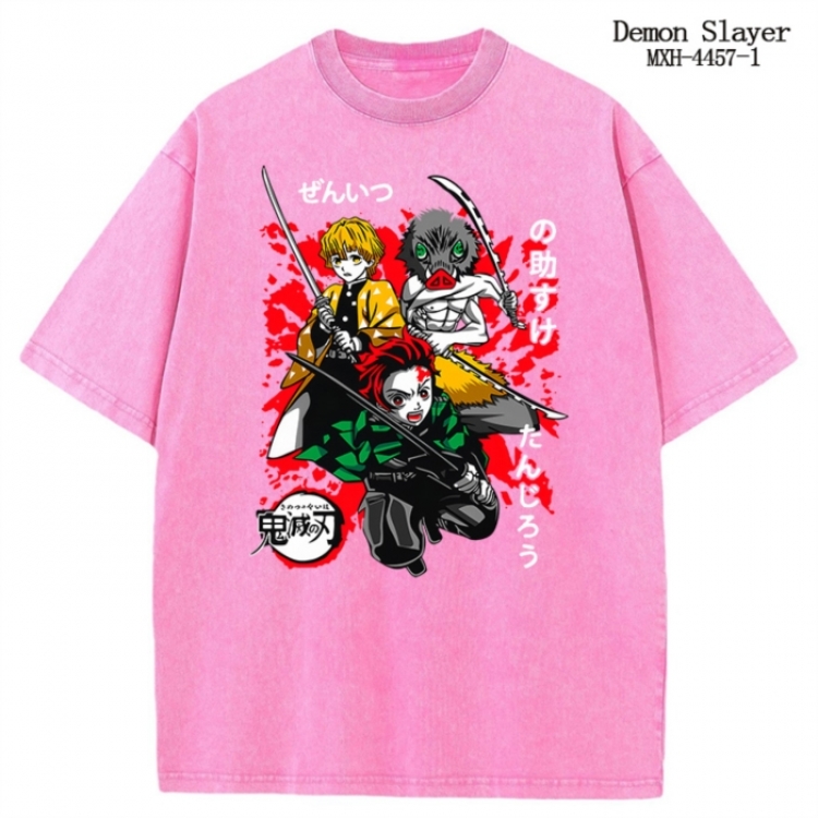 Demon Slayer Kimets Anime peripheral pure cotton washed and worn T-shirt from S to 2XL