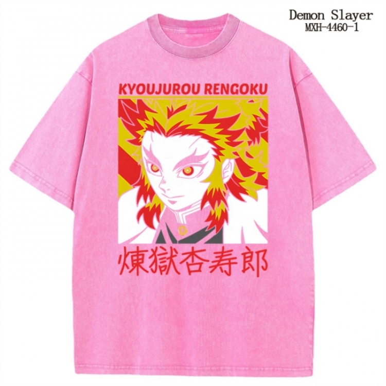 Demon Slayer Kimets Anime peripheral pure cotton washed and worn T-shirt from S to 2XL