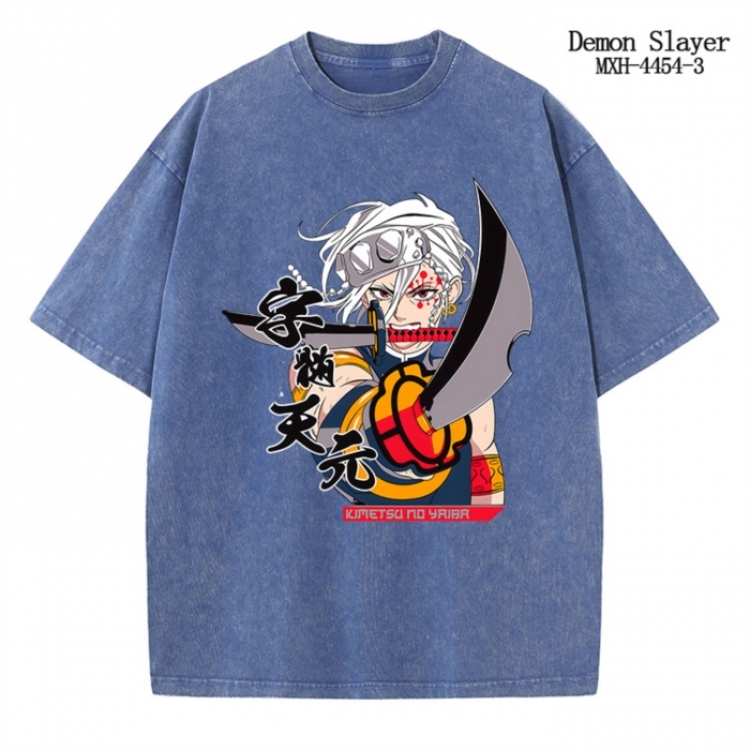 Demon Slayer Kimets Anime peripheral pure cotton washed and worn T-shirt from S to 2XL