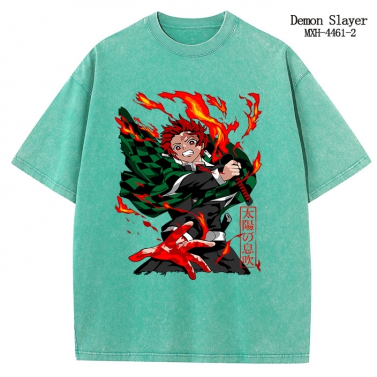Demon Slayer Kimets Anime peripheral pure cotton washed and worn T-shirt from S to 2XL