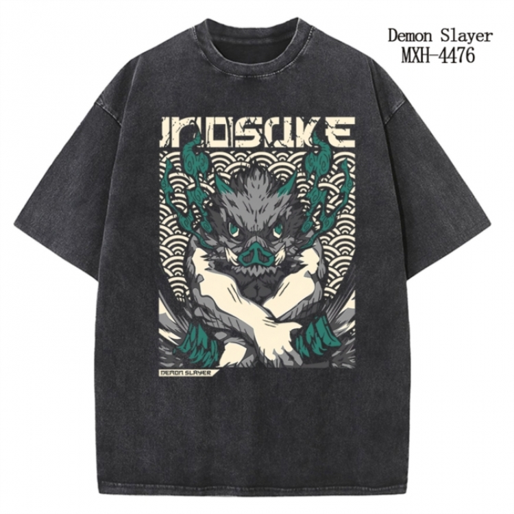 Demon Slayer Kimets Anime peripheral pure cotton washed and worn T-shirt from S to 2XL