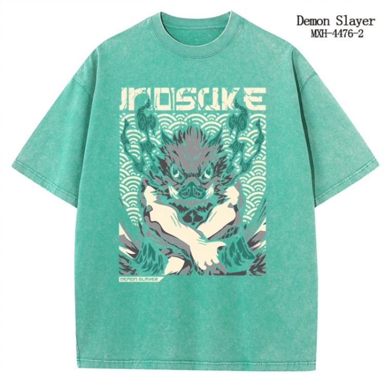 Demon Slayer Kimets Anime peripheral pure cotton washed and worn T-shirt from S to 2XL
