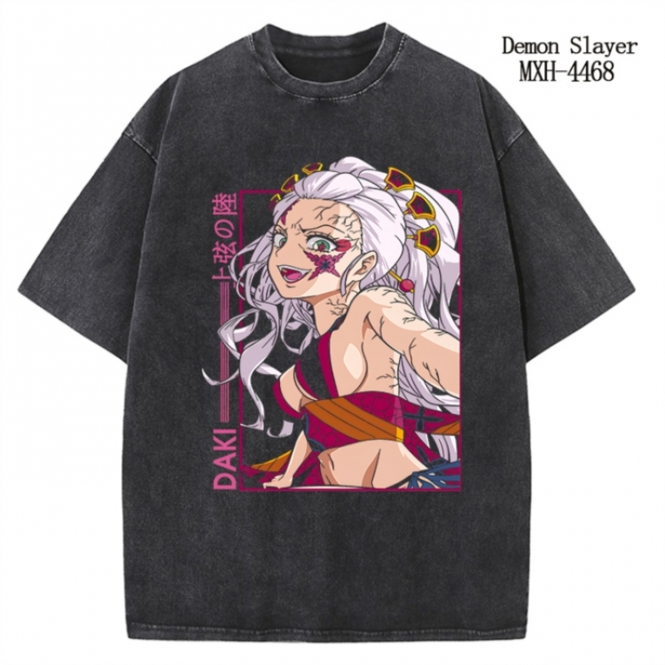 Demon Slayer Kimets Anime peripheral pure cotton washed and worn T-shirt from S to 2XL