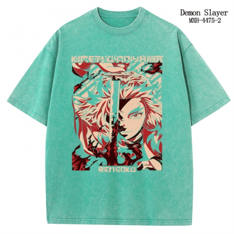 Demon Slayer Kimets Anime peripheral pure cotton washed and worn T-shirt from S to 2XL