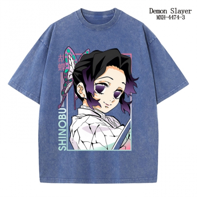 Demon Slayer Kimets Anime peripheral pure cotton washed and worn T-shirt from S to 2XL