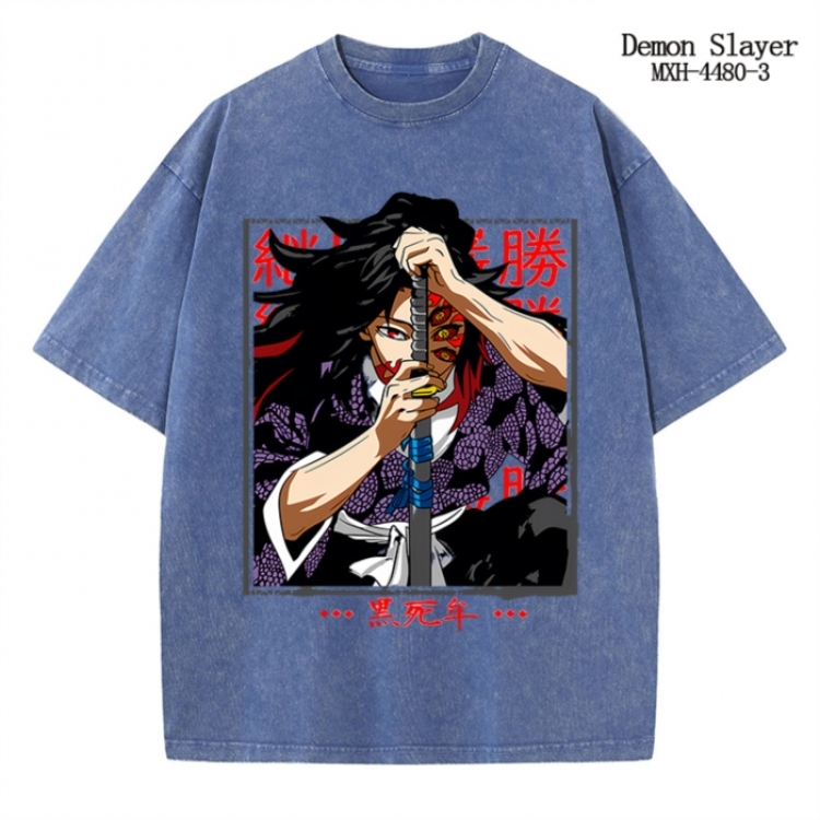 Demon Slayer Kimets Anime peripheral pure cotton washed and worn T-shirt from S to 2XL