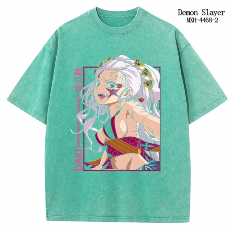 Demon Slayer Kimets Anime peripheral pure cotton washed and worn T-shirt from S to 2XL