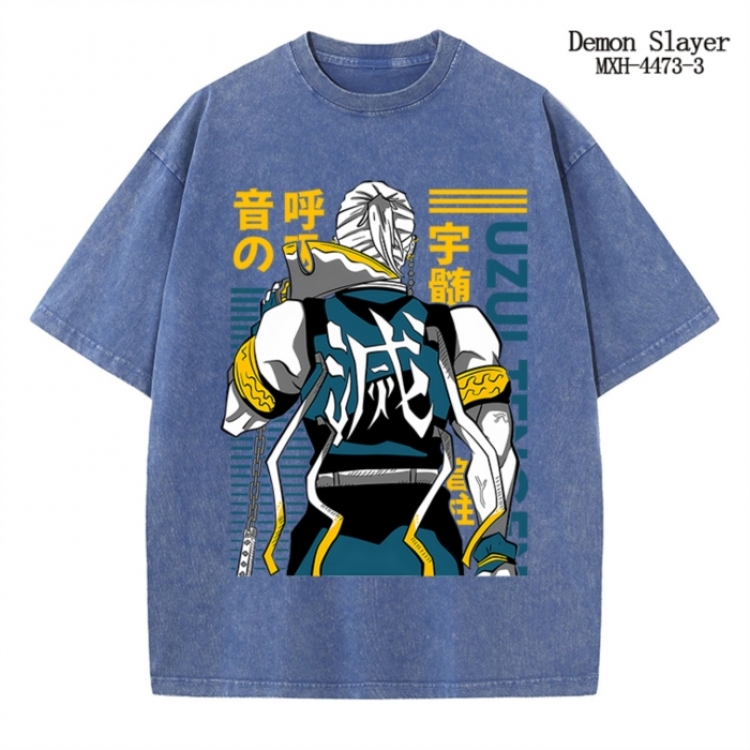 Demon Slayer Kimets Anime peripheral pure cotton washed and worn T-shirt from S to 2XL