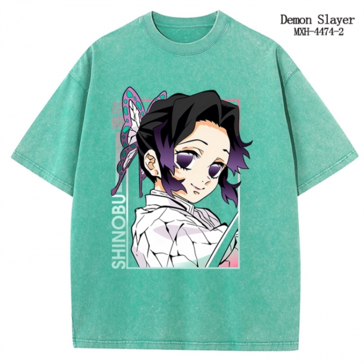 Demon Slayer Kimets Anime peripheral pure cotton washed and worn T-shirt from S to 2XL