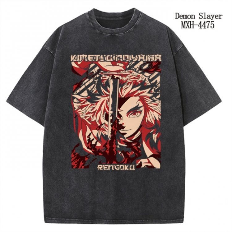 Demon Slayer Kimets Anime peripheral pure cotton washed and worn T-shirt from S to 2XL
