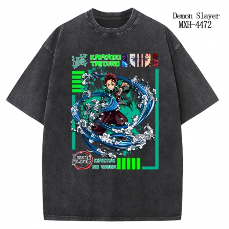 Demon Slayer Kimets Anime peripheral pure cotton washed and worn T-shirt from S to 2XL