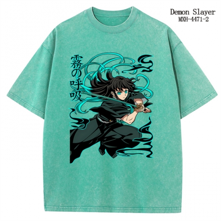 Demon Slayer Kimets Anime peripheral pure cotton washed and worn T-shirt from S to 2XL