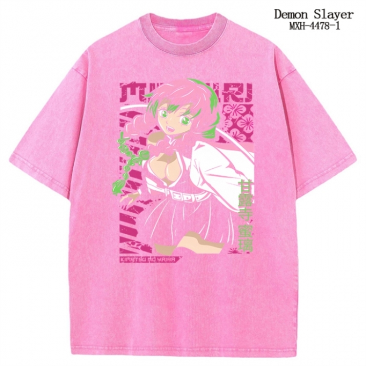 Demon Slayer Kimets Anime peripheral pure cotton washed and worn T-shirt from S to 2XL