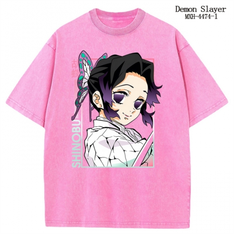 Demon Slayer Kimets Anime peripheral pure cotton washed and worn T-shirt from S to 2XL