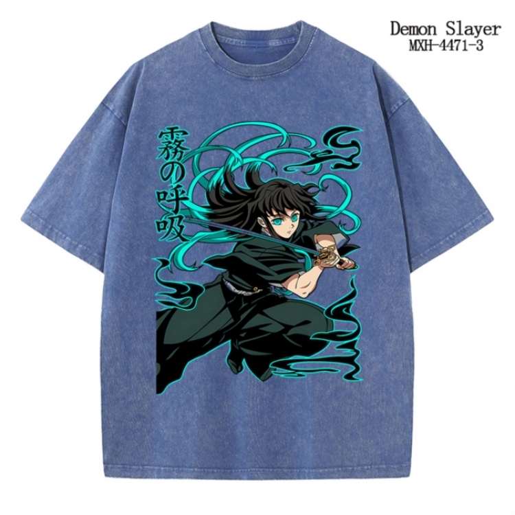 Demon Slayer Kimets Anime peripheral pure cotton washed and worn T-shirt from S to 2XL