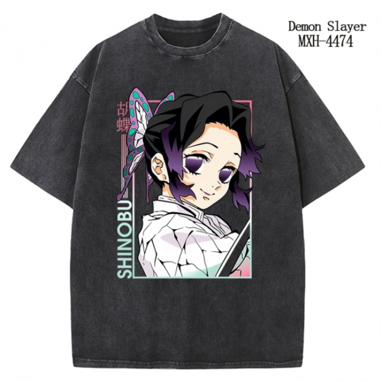 Demon Slayer Kimets Anime peripheral pure cotton washed and worn T-shirt from S to 2XL