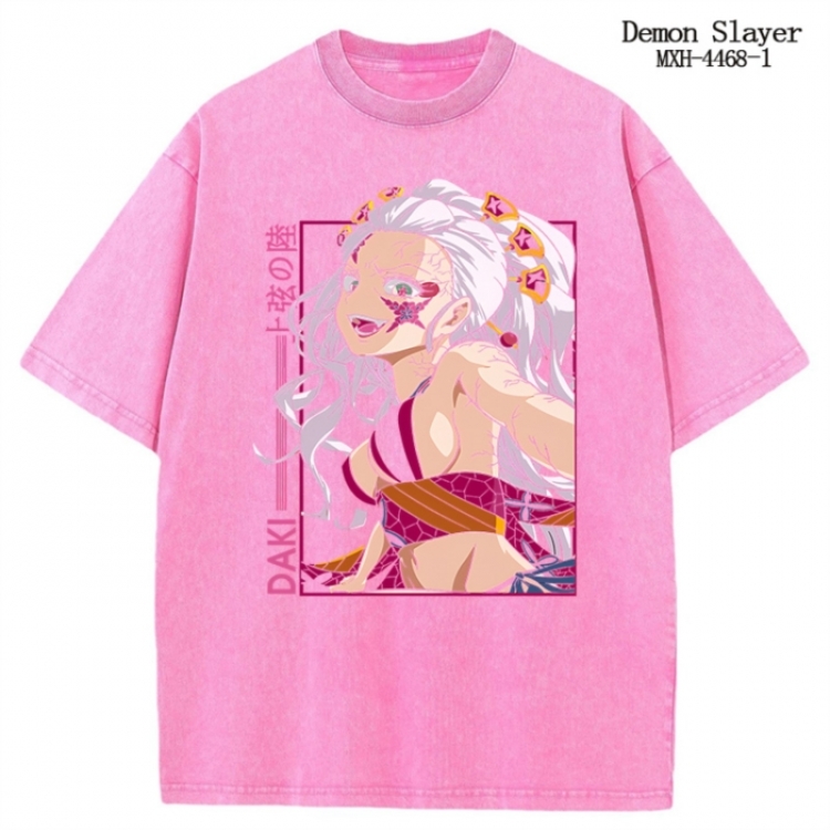 Demon Slayer Kimets Anime peripheral pure cotton washed and worn T-shirt from S to 2XL