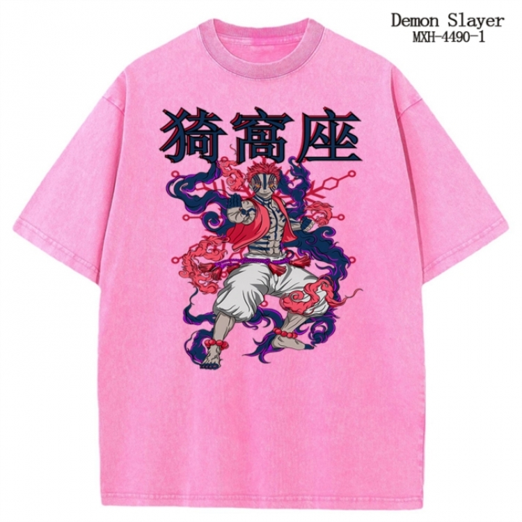 Demon Slayer Kimets Anime peripheral pure cotton washed and worn T-shirt from S to 2XL