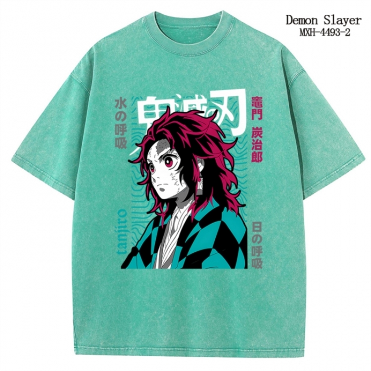 Demon Slayer Kimets Anime peripheral pure cotton washed and worn T-shirt from S to 2XL