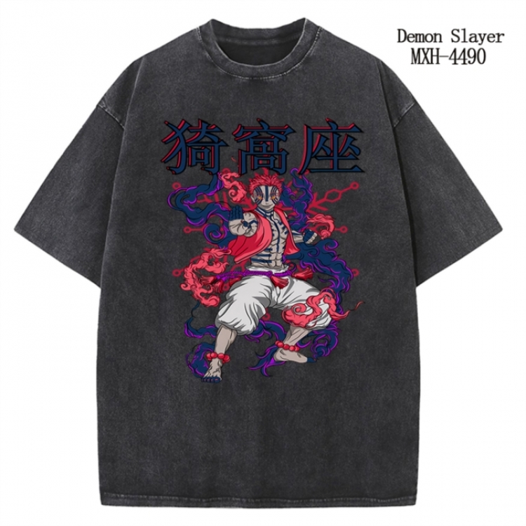 Demon Slayer Kimets Anime peripheral pure cotton washed and worn T-shirt from S to 2XL