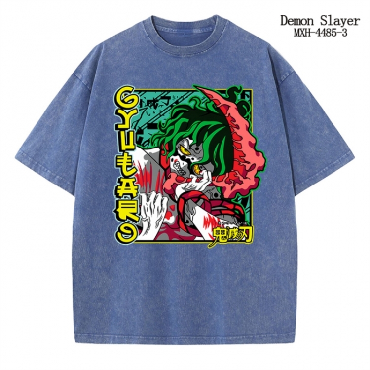 Demon Slayer Kimets Anime peripheral pure cotton washed and worn T-shirt from S to 2XL