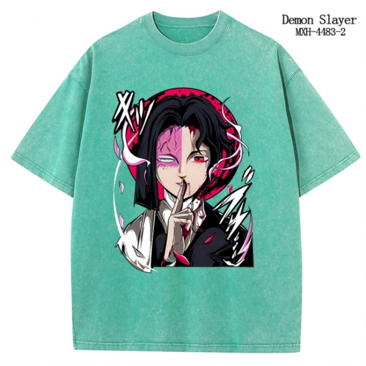 Demon Slayer Kimets Anime peripheral pure cotton washed and worn T-shirt from S to 2XL
