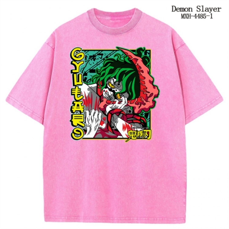 Demon Slayer Kimets Anime peripheral pure cotton washed and worn T-shirt from S to 2XL