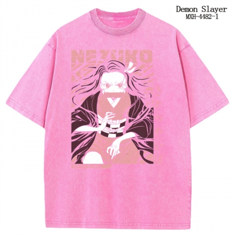 Demon Slayer Kimets Anime peripheral pure cotton washed and worn T-shirt from S to 2XL