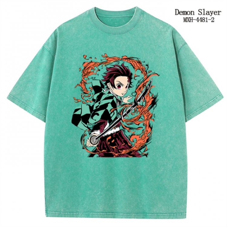 Demon Slayer Kimets Anime peripheral pure cotton washed and worn T-shirt from S to 2XL