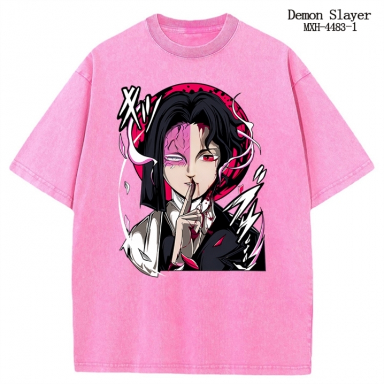 Demon Slayer Kimets Anime peripheral pure cotton washed and worn T-shirt from S to 2XL