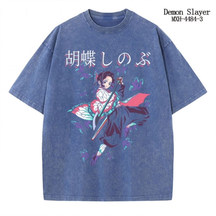 Demon Slayer Kimets Anime peripheral pure cotton washed and worn T-shirt from S to 2XL