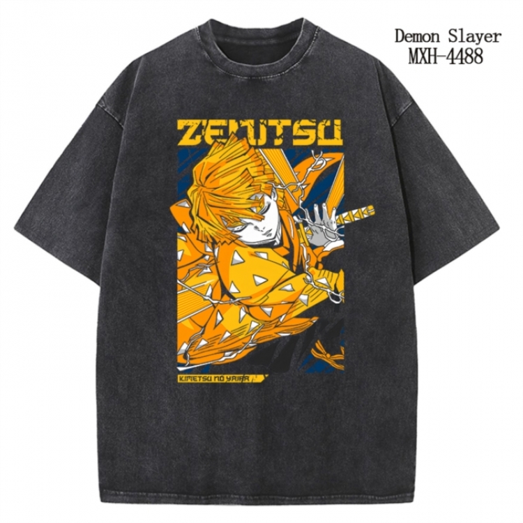 Demon Slayer Kimets Anime peripheral pure cotton washed and worn T-shirt from S to 2XL