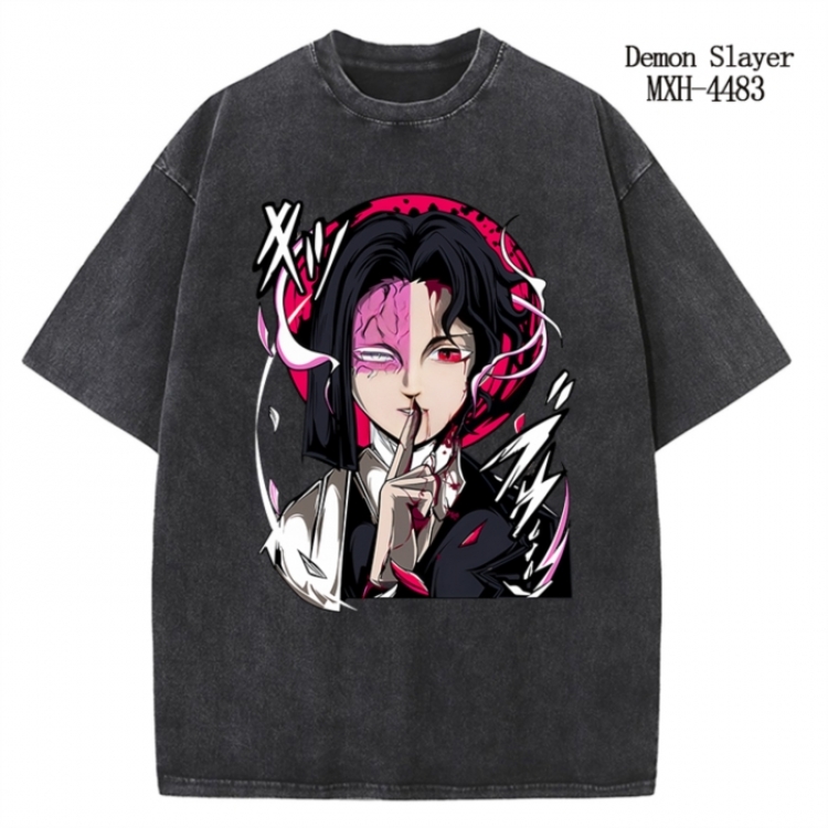 Demon Slayer Kimets Anime peripheral pure cotton washed and worn T-shirt from S to 2XL
