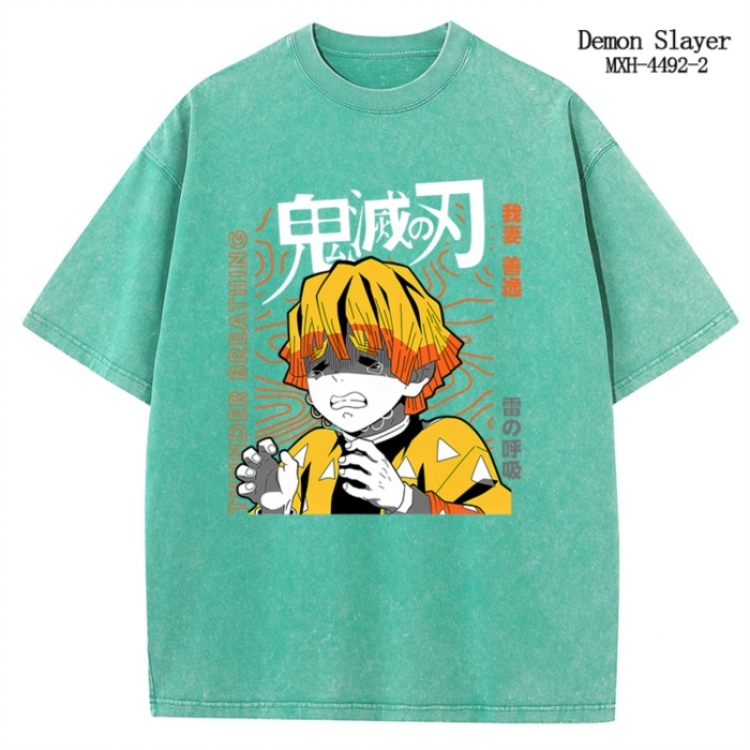 Demon Slayer Kimets Anime peripheral pure cotton washed and worn T-shirt from S to 2XL