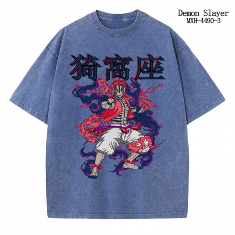 Demon Slayer Kimets Anime peripheral pure cotton washed and worn T-shirt from S to 2XL