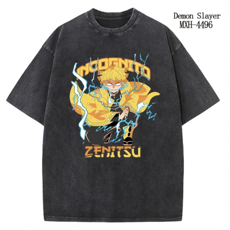 Demon Slayer Kimets Anime peripheral pure cotton washed and worn T-shirt from S to 2XL