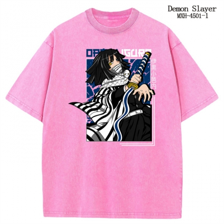 Demon Slayer Kimets Anime peripheral pure cotton washed and worn T-shirt from S to 2XL